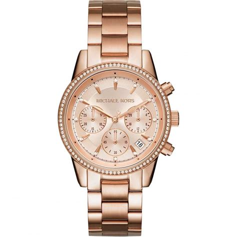 michael kors horloge ritz roze en goud|Ritz Pavé Rose Gold.